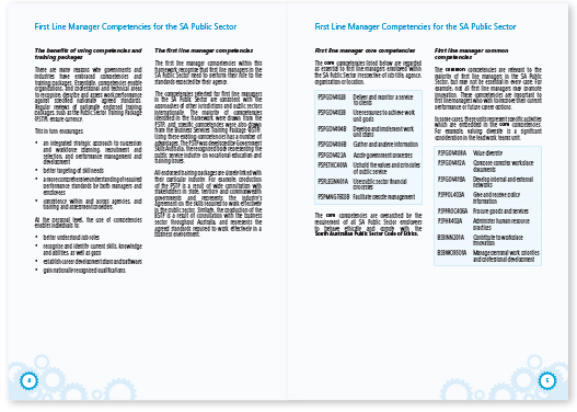 Training manual layout and typesetting, Adelaide Public Sector
